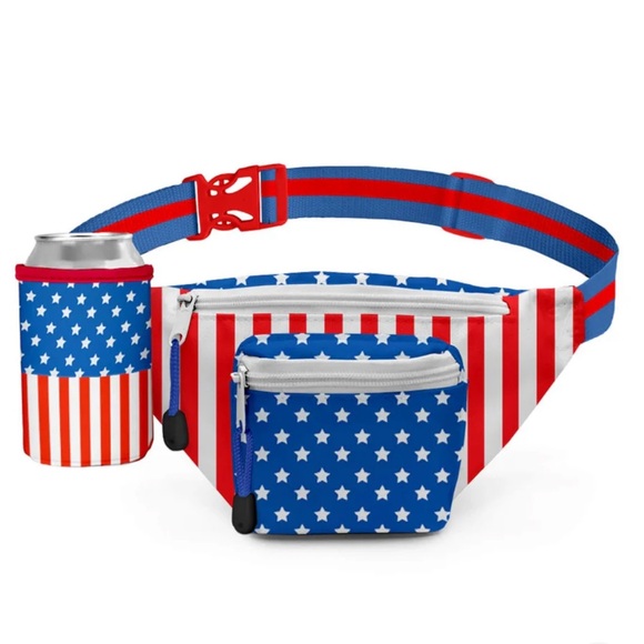 NWT Tipsy Elves Freedom Fanny Pack w/Drink Holder - Picture 2 of 11